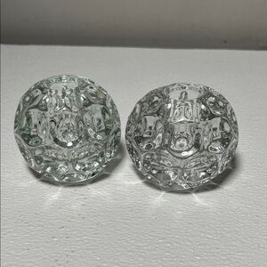 Vintage 50's Pair of Heisey Whirlpool Single Light Taper Candlestick Holders